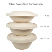 LID Fiber - 24-48 oz Fiber Square Bowls - World Centric