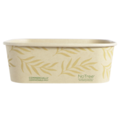 World Centric No Tree Folded Takeout Containers, 95 oz, 6.5 x 8.7 x 3.5, Natural, Sugarcane, 160/Carton